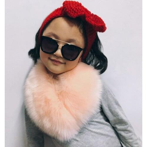 Children Girls Faux Fur Scarf Cute Winter Warm Fluffy Fake Fur Collar Cape Coat Accessories Colorful Plush Shawl Christmas Gift