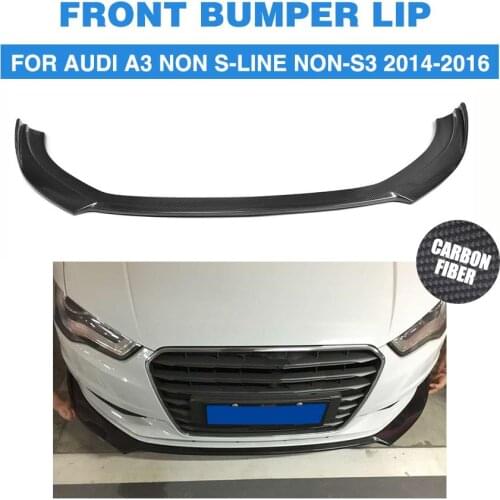 Carbon Fiber Front Bumper Lip Spoiler Chin for Audi A3 Standard 2014 2015 2016 Non-SLINE Non-S3
