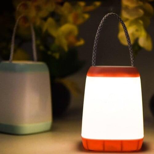 LED Night Light USB Rechargeable Camping Light Bedside Lamp Handle Rope for Bedroom Outdoor Camping Living Room Parties &T8