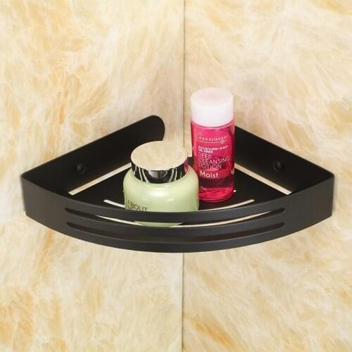 New Black Stainless Steel Wall Mount Corner Shower Caddy Bathroom Basket for Shampoo, Conditioner, Soap