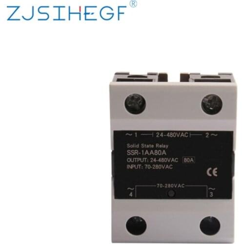 Input 70-280VAC Load 24-480VAC Solid State Protection Relay Single Phase SSR-80AA