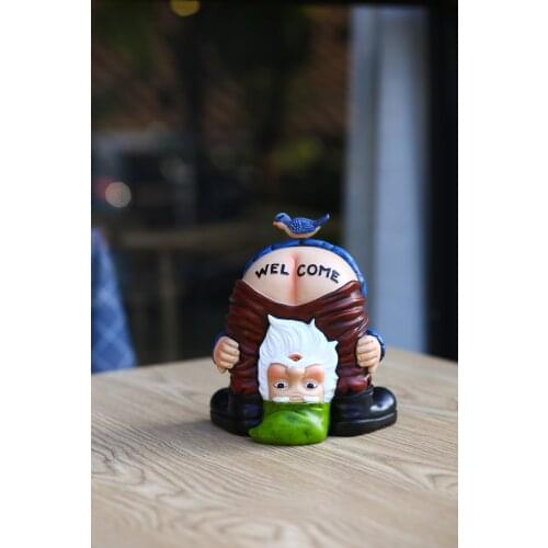 XHRING-Inverted resin dwarf statue, home courtyard garden decoration figurines decoration accessories