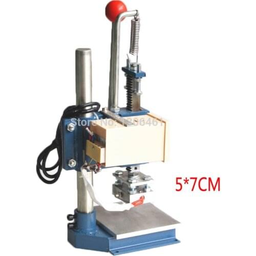 1 Set Manual hot foil stamping machine foil stamper printer leather embossing machine (5x7cm)110V