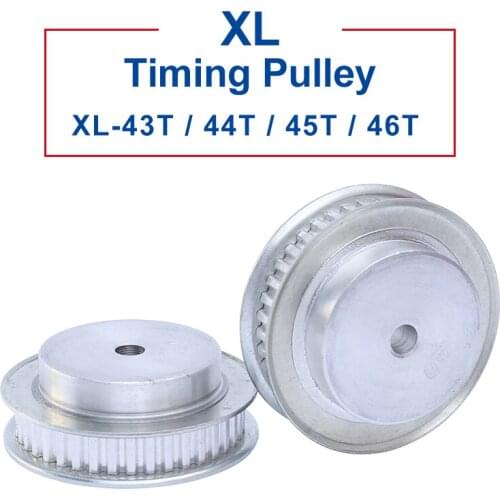 1 pcs XL-43T/44/45T/46T Timing Pulley Aluminum Material Belt Pulley Process Hole 10mm Slot Width 11 mm For XL-10mm Timing Belt