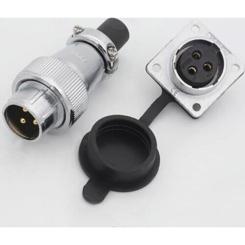 10Set/lot WS/TP20 Circular Aviation Plug Connector 2Pin 3Pin Square Flange Socket Male Female Wire Panel Connector Waterproof
