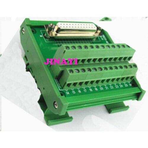 2pcs DB25 25 pins D-SUB DR-25 Male Female signals Terminal PCB Breakout 2 row Adapter Connector