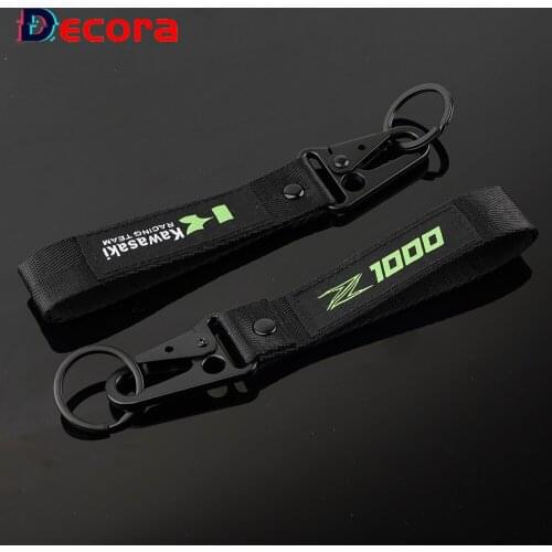 3D Embroidered Keychain For Kawasaki Z1000 Z1000SX Z1000R Z 1000 SX/R Ninja1000 Motorcycle Vehicle Key Holder Keyring Black