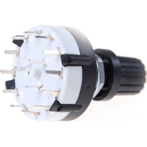 3P4T Single Deck Rotary Switch Band Selector 3 Pole 4 Position With Knob Black Wholesale