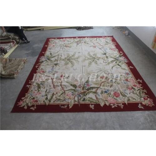 Free shipping 7+10K 8.65'x11.9' classical needlepoint rugs, 100% New Zealand wool carpets for home decoration