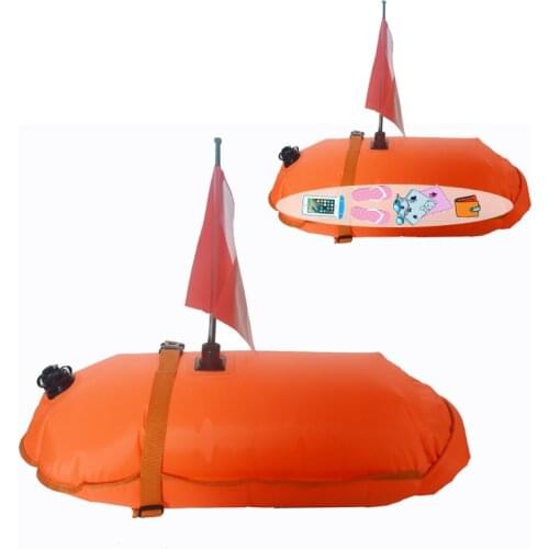 Safety Swimming Buoy Float Dry Bag Inflatable Flotation Device Lifesaving Buoy, Dive Flag for Swimming Diving Surface Signalling