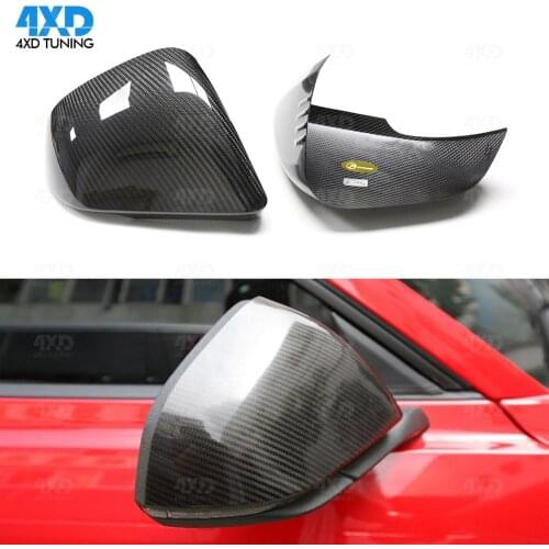 Dry Carbon Mirror Cover For Ford Mustang RearView Mirror Cover with Tuning Light Europe & America Model 2014 2015 2016 2017 2018