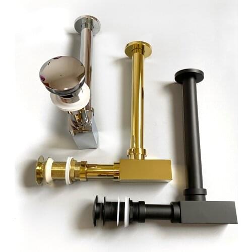 Basin Bottle Trap Drain With Sink Pop Up Siphon For Bathroom Euro Mordern Fixture Golden Black P-trap Hose For Home Renovation
