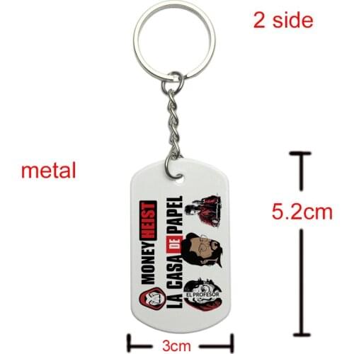 Money Heist The House of Paper La Casa De Papel Keychain car Keyring accessoriescosplay friends gift metal double side print
