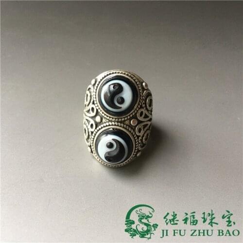 Natural texture dzi red agate ring with 925 sterling silver mens ring jewelry jade rings 925 ring jewelry rings for women