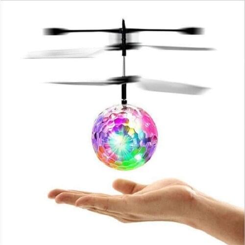 New Wholesale Colorful Light Suspension Induction Transparent Flying Ball USB Charging Novelty Flying Toys