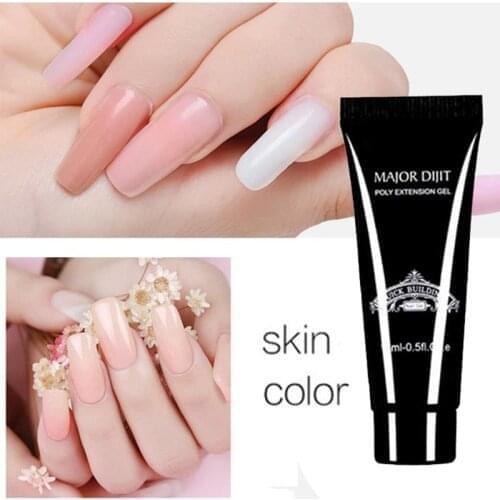 MajorDijit 15ml Crystal Extend UV Nail Gel Extension Builder Led Gel Nail Art Gel Lacquer Jelly Acrylic Builder Nail Poly UV Gel
