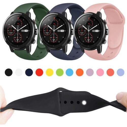 20mm 22mm Soft Silicone Watch Strap Band For Huami Amazfit Stratos 2 2S 3 for GTR 47mm GTR 2 Replacement Sport Bracelet