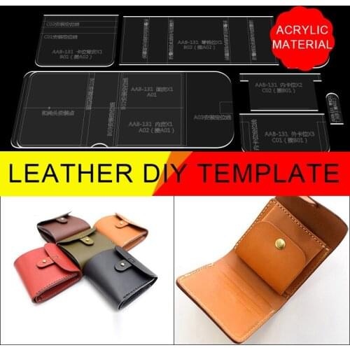 Handmade DIY Leather Goods Leather Bag Acrylic Mold Short Clip Wallet Pattern Pattern Drawing Acrylic Template