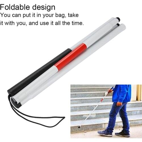 Folding Telescopic Adjustable Pole Walking Stick Reflective Cane Crutch Anti-shock Blind Visual Impairment Walking Guide Cane