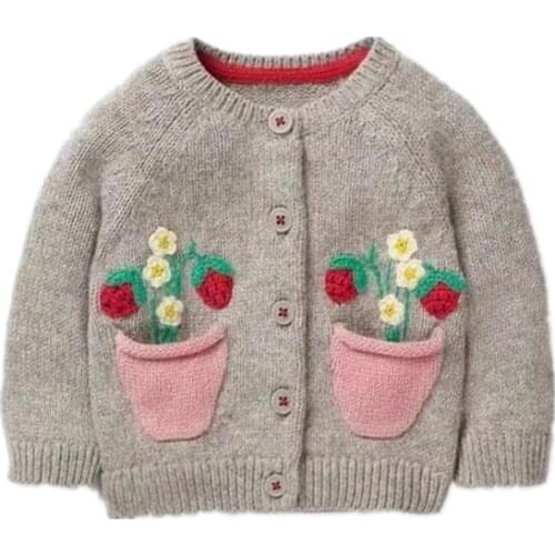 Spring and autumn of 2018 girls cardigan jacket, animal cardigan sweater