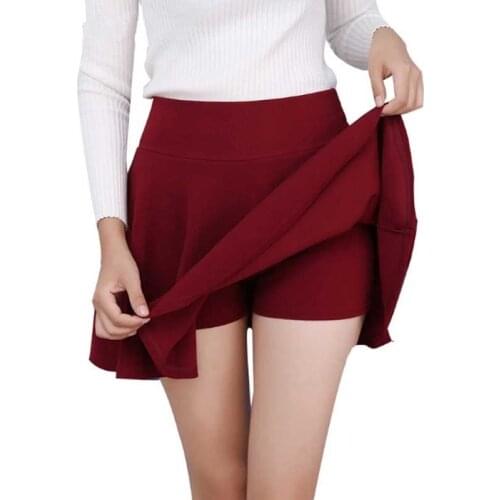 10 Color Women Sport Pleated Mini Skirt Candy Color Skater Skirt Uniform Hight Waist Short Skirt Safe For Badminton Cheerleader