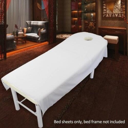 1Pcs Professional Cosmetic salon sheets SPA massage treatment bed table cover sheets with hole 9 Colors to Choose