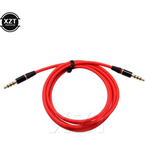 2 pcs 3.5mm Jack Aux Audio Cable 4-Pole Male to Male Audio Cable For iPhone Car MP3 MP4 Headphone Speaker Gold Plated Plug