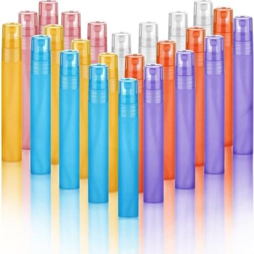 500 x 10ml Mini Colorful Refillable Plastic pp Spray Bottles Perfume 10cc 1/3oz Empty Atomizer Fragrance Parfum Containers