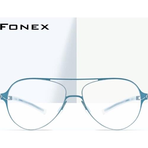 FONEX B Titanium Eyeglasses Frame Men Aviation Myopia Optical Prescription Glasses 2020 Antiskid Silicone Screwless Eyewear 8528