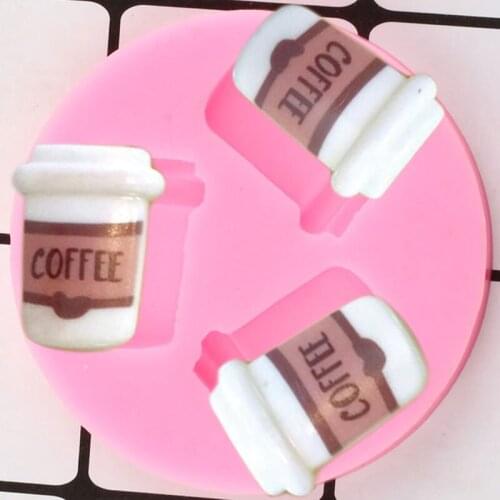 Coffee Cup Silicone Mold DIY Cupcake Topper Fondant Molds Cake Decorating Tools Candy Polymer Clay Chocolate Gumpaste Moulds