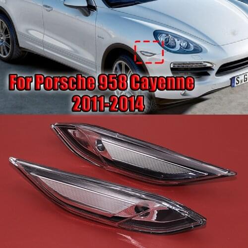 JEAZEA 1Pair Car Plastic Front Side Marker Lamp Light 95863107100 95863107200 Fit for Porsche 958 Cayenne 2011 2012 2013 2014