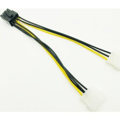 Mining Cable Dual 4P to 8P Graphics Card Power Supply Dual 4Pin to 8Pin Power Cable D Port Graphics Adapter Cable for BTC Mining