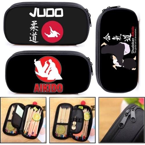 Cool Martial Art Judo / Taekwondo / Karate / Aikido Cosmetic Cases Pencil Bag Children School Supplies Case Kids Pencil Box