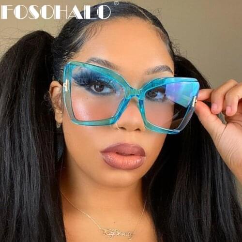 Square Sunglasses Women Fashion Luxulry Brand Design Retro Glasses Frame For Men Oversized Gradient Eyeglasses Spectacle UV400