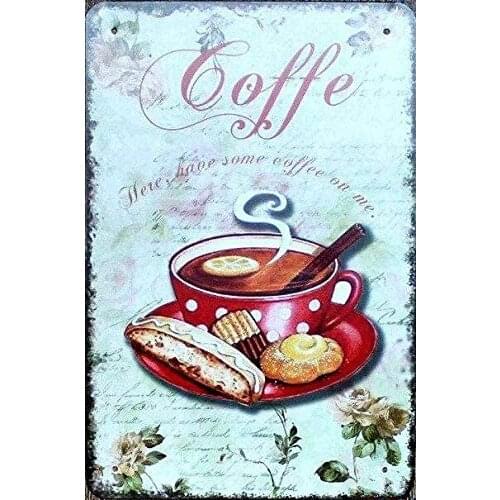 Italiano Coffee Vintage Style Metal Sign Iron Painting for Indoor & Outdoor Home Bar Coffee Kitchen Wall Decor 8 X 12 Inch