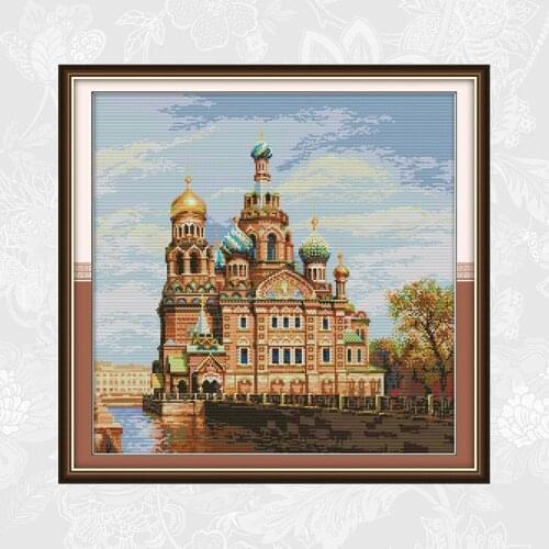 Castle Cross Stitch kits Printed Canvas 14ct 11ct Counted Fabric Chinese Cross-stitch DIY Handmade Needlework Embroidery Sets