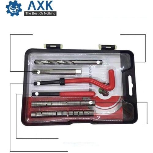 M3-M8 Car Pro Coil Drill Tool Metric Thread Repair Insert Kits Helicoil Car Repair Tools Coarse Crowbar Screw Tooth Repair Kit