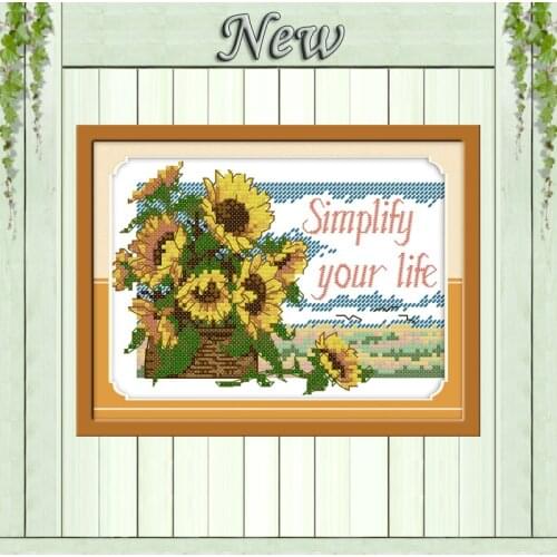 Sunflower scenery home decor painting counted print on canvas DMC 11CT 14CT Chinese Cross Stitch kits embroidery needlework Sets