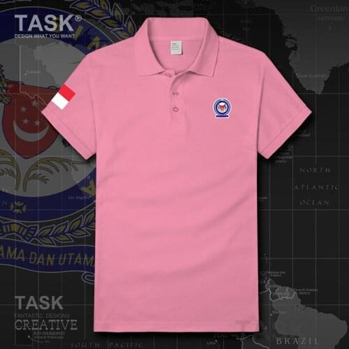 Army Singapore Singaporean SG Singapura SGP military style cotton short sleeve Polo shirts casual fashion sport lapel sweatshirt