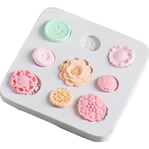 Buttons Shape Silicone DIY Fondant Cake Decorating Tools Soap Moulds Candy Chocolate Mold Baking Accessories Kitchen Tools