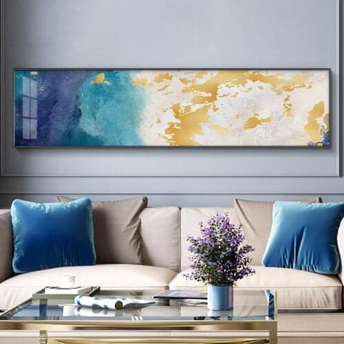 Modern Abstract Blue Matte Gold Marble Background Posters Canvas Painting Wall Art Prints Picture Bedroom Home Interior Decorate