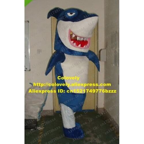 Fierce Blue Killer Whale Shark Mascot Costume Mascotte Grampus Selachimorpha With Big Head Blue Belly Adult No.933 Free Ship