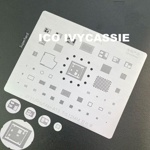 For iPhone 11/Pro/Max BGA Stencil Reball A13 CPU RAM Nand Flash IC Chip Pins Solder Tin Plant Net 0.10mm Thickness Heat Template