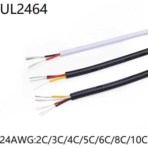UL2464 Signal Wire 24AWG 2 3 4 5 6 8 10 Core PVC Insulated Sheath Power Control Line Amplifier Audio Lamp Electric Copper Cable