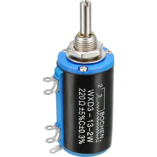 Uxcell 220R Ohm Adjustable Resistors Wire Wound Multi Turn Precision Potentiometer Pots 1pcs