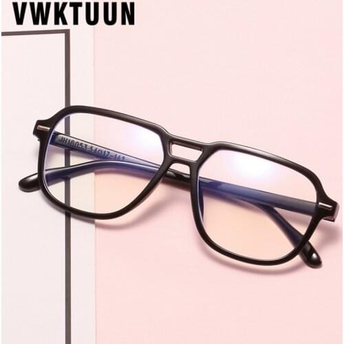 VWKTUUN Vintage Glasses Frame Women Men Glasses Square Anti Blue Light Eyeglasses Frames Men Twin beams Glasses Frames For Women