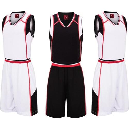 High quality Men Basketball Set Uniforms kits Sports clothes white basketball jerseys college tracksuits DIY Customized name