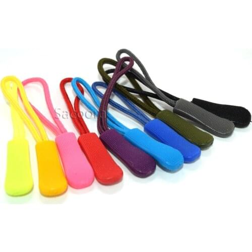 10pcs Mix Color Zipper Pulls Cord Rope Ends Lock Zip Clip Buckle For Paracord Accessories/ Backpack/Clothing