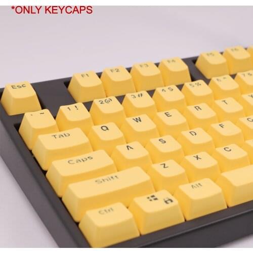 Yellow Mechanical Keyboard Keycaps OEM Profile Height 104 Keys for 60% 68% 80% 104 Keyboard GK61 SK61 Anne Pro 2