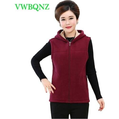 Large size Women Sleeveless Coat Casual Loose Middle-aged ladies Vest Jacket Spring Autumn Female Hooded Jacket Waistcoat 5XL